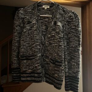 L'AGENCE Women's Black and Gray Cardigan